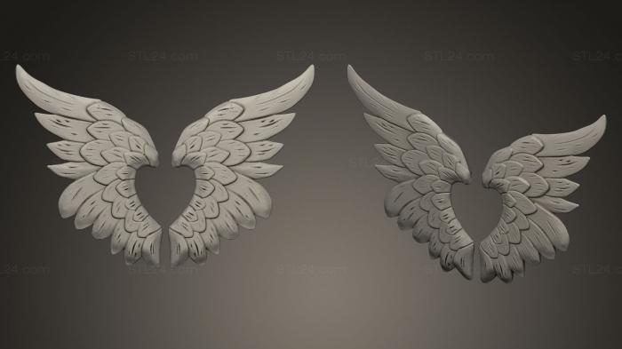 Miscellaneous figurines and statues (Heart Wings, STKR_0210) 3D models for cnc